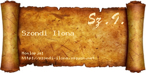 Szondi Ilona névjegykártya